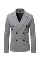 Elegant Men Suits Jackets Vintage Double Breasted Plaid Dress Coat for Men Formal Blazers