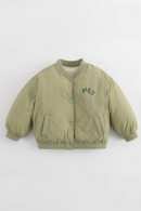 Boys Girls Baseball Collar Reversible Cotton Jacket for Winter
