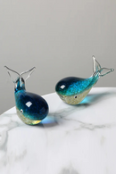 Glazed luminous whale glass craft gift marine artwork desktop decoration ornaments