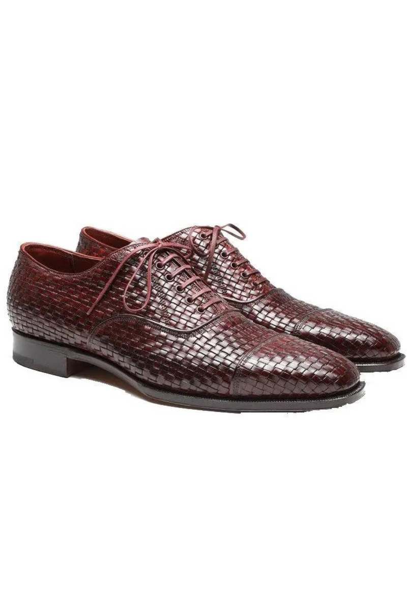 Luxury Oxford Men Dress Shoes Wedding Party Best Man Shoe Designer Woven Leather Formal Shoes Men Original