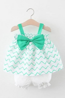 Children Summer Clothes Girls Vest And Shorts Suits Bow Sets Cute Soft Cotton Clothing