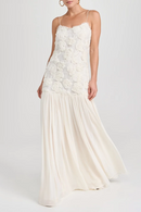 Floral Dresses For Women Square Collar Sleeveless High Waist Solid Fold Dress Female