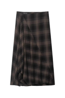 Elegant Chic Women Skirt Plaid Zipper Long Midi Skirt Autumn Holiday Long Skirt