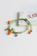 Manual Carved Exquisite White Clay Ceramic Hand-Woven Bracelet