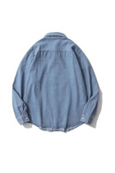 Retro Solid Denim Shirts for Men Couple Trendy Loose Casual Thin Jacket