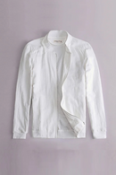 Simple Long-Sleeve Linen Men Jacket White Clothing Casual Brand Jackets for Men