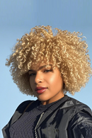 Curly Human Hair Honey Blonde Water Wave Short Pixie Cut Glueless Made Wig