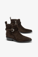 Ankle Boots Women Leather Pointed Toe Zipper Western Boots Casual Ladies Shoes Handmade