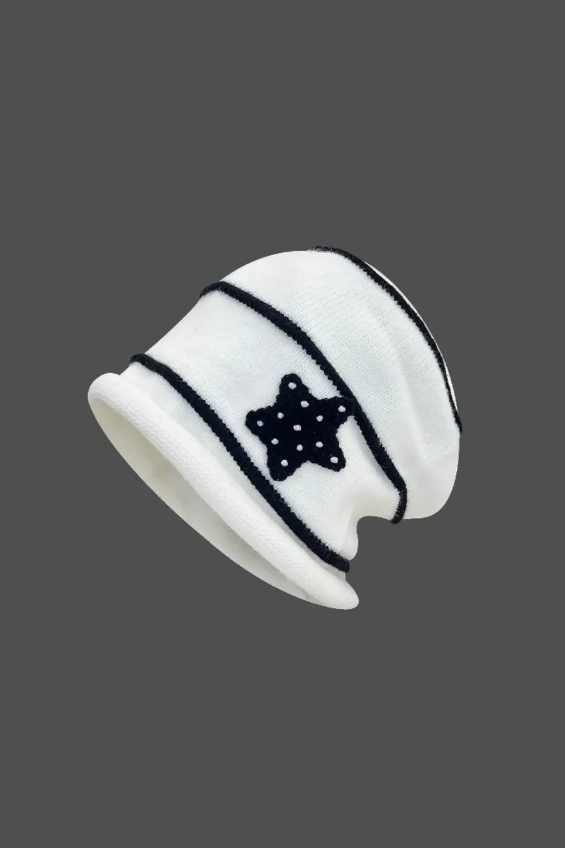 Stripe Knitted Pile Hats for Women Autumn and Winter Warm Ear Protection Cute Beanies