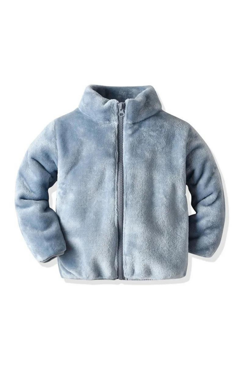 Top and Top Autumn Winter Cute Baby Kids Boys Girls Fannel Jacket Coat Toddler Zipper Plush Casual Outerwear Snowsuit