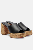 Women Summer Thick Bottom Sponge One Line High Heel Slippers Strap Sandal