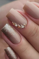 24pcs Simple Press on Nails Short Square Nails Luxury Diamond Nail