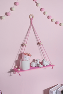 Pink Wooden Shelf Hanging Decoration Display Stand Wall Decor Floating Shelf Girls Kids Room
