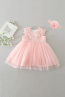 Baby dresses girl pink lace flower baptism dress birthday party baby girl clothes
