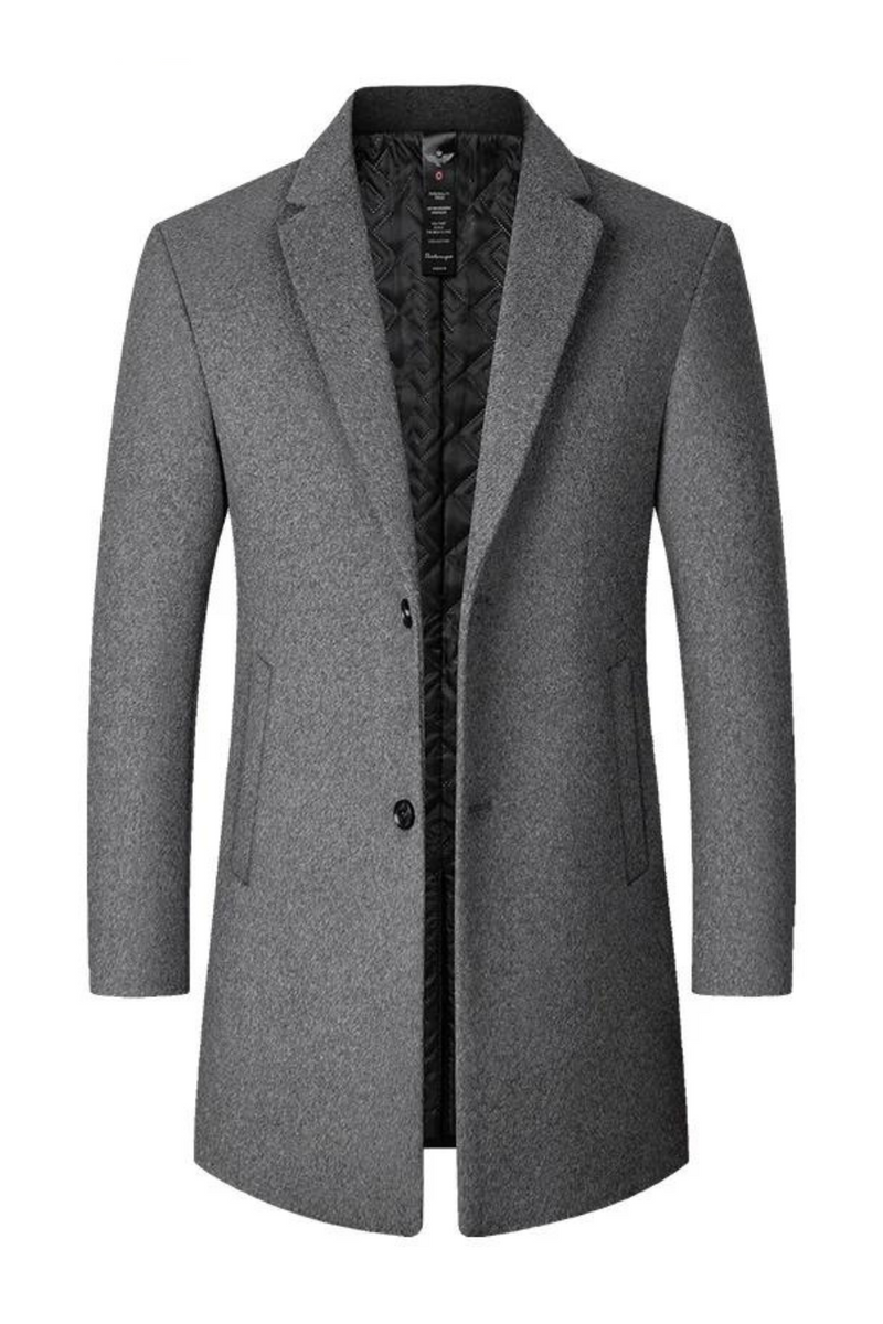 Winter Wool Men Thick Coat Stand Collar Male Wool Blend Outwear Jacket Smart Casual Trench