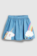 Baby Girls Summer Dress Unicorn Denim Skirt Lovely Casual Clothes Cotton for Toddler Infant Kids