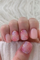 24 pieces of short square cherry blossom gold foil fingernail