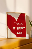 Lovely Trendy Red Heart Canvas Art Paintings Wall Posters for Living Room Home Decor