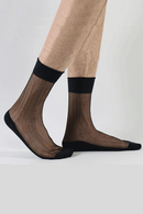 Men Spring/Summer Super Thin Fancy Stockings Male Pure Cotton Transparent Glass Hollow Out Cool Socks Loafer