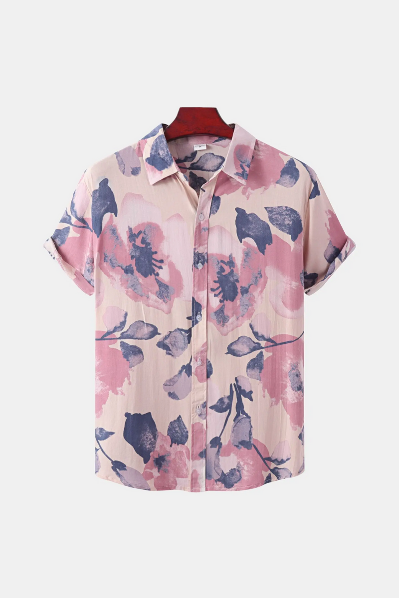 Floral Beach Shirts Men Camisa Summer Casual Short Sleeve Hawaiian Shirt Men