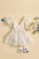 Baby Girl Princess Lace Romper Dress Embroidery Flower Ruffle Dress 0-24Months