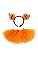 Girls Orange Pumpkin Skirts Baby Ballet Tulle Pettiskirts with Halloween Cosplay Party Costumes Skirt