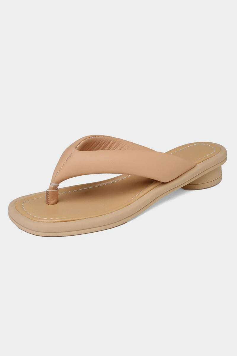 Women Slides Sandals Real Leather Low Heels Summer Shoes For Women Slippers