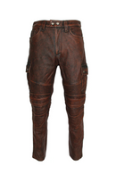 Motorcycle Leather Pants for Men Genuine Motor Biker Leather Pant Protectors Pantalones Moto