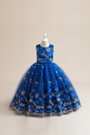 Teen Girl Formal Wedding Evening Dresses Tulle Flower Embroidery Kids Bridesmaid Dress For Girls Children