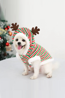 Merry Christmas Pet Clothes Dog Stripped Coat Deer Look Clothing