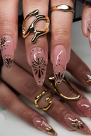 24pcs Baroque Star Moon False Nails European Spice Girls Press on Nails