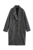 Autumn and Winter Women Thickened Loose Casual Warm Coat Twill Over-the-Knee Coat