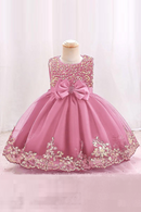 Toddler Girl Baby Sequin Dress Party Princess Bow Dress Children's Birthday Party Sequin First Communion Dress