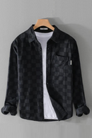 Plaid Thickness Casual Cotton Shirts For Men French Tops Clothes