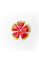 Handcrafted Ceramic Watermelon Slice Pendants Set 5 Pieces 19mm Colorful Porcelain Charms for DIY Jewelry