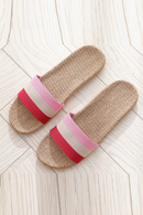 Women Linen Slippers Floor Shoes Summer Silent Slippers Ladies Open Toe Comfortable Slippers