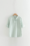 Sweet Cotton Women Blouse and Shirts Ruffles Bow Solid Student Girls Female Bottoming Shirts Outwear Tops