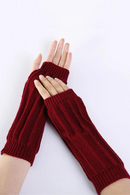 Half Finger Knitted Gloves Female Jacquard Hanging Wood Fingerless Knitting Gloves Warm Arm Sleeve Unisex