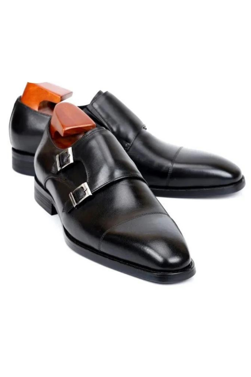 Double Monk Straps Men Shoes Office Business Genuine Leather Handmade Formal Dress Shoes for Men Designer