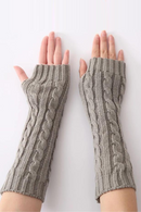 Fingerless Knitted Mittens Twist Jacquard Knitting Half Finger Gloves Thermal Arm Sleeve