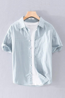 Short sleeve casual light blue shirts men comfortable shirt for men tops men clothes