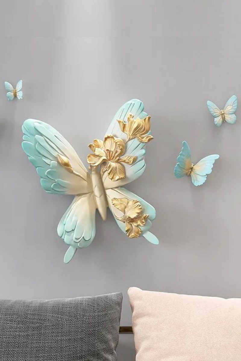 Resin Butterfly Statue Nordic Home Decor Living Room Wall Decor Animal Figurine Indoor Modern Art Dining Room Wall Decoration