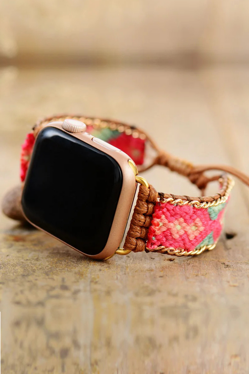 Wristband Strap 38/45mm Bohemia Style Smartwatch Band Vegan Bracelet For Iwatch Series 7 Accessories