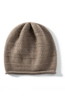Pure Cashmere Hat for Women Winter Jacquard Solid Striped Knitted Hat Outdoor Warm Cap