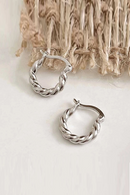 Ear Buckle for Women Silver Braided Metal Geometry Statement Female Dangle Earrings