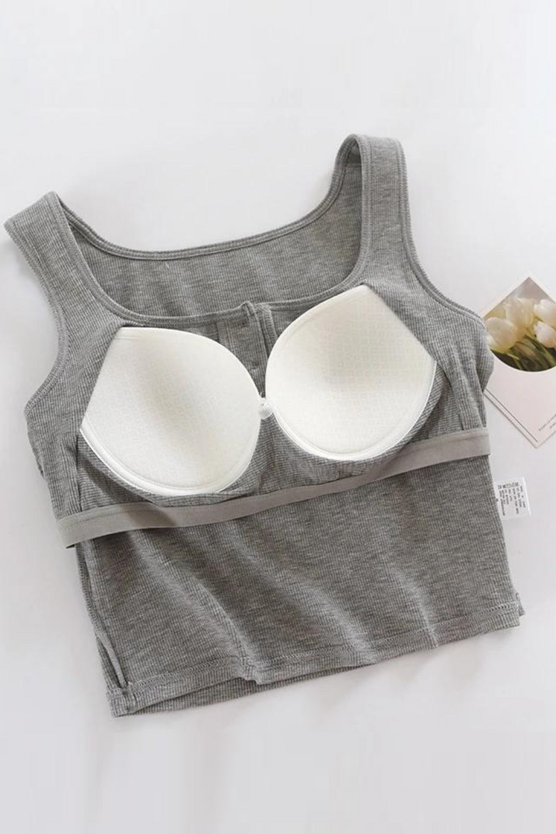 Women's Ribbed Bra Tank Top Tanks Cropped Camisoles Camis Sando Singlet Vest Square Neck Sexy Casual