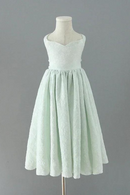 Summer Kids Girls Party Dress Sleeveless Solid Round Collar Open Back Pure Mesh Brief Formal Princess Dresses