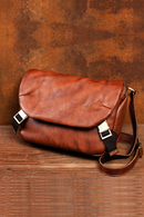 Functional Messenger Bag Men  Leather Shoulder Bag Retro Casual Vegetable Tanned Leather Messenger Bag