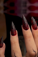 24pcs Long False Nails Halloween Gradient Nail Wearable Almond Press on Nails