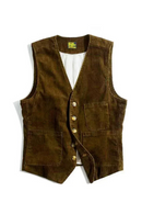 Men Retro Waistcoat Corduroy Vests Casual Vest Jackets Gentleman Business Men Tank Tops